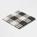 Penny Round Honed  9 27/32"x9 27/32" Plaid 1 Marble Mosaic angle view