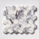 Pitoly Honed Hexagon 10 3/8"x12" Marble Mosaic profile view