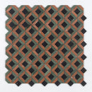 Keefer Mix Verde Capri, Red Laguna 12 5/8"x12 5/8" Honed Ella Marble Mosaic wall view