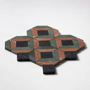 Keefer Mix Verde Capri, Red Laguna 12 5/8"x12 5/8" Honed Ella Marble Mosaic angle  view