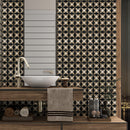 Keefer Mix Black, Champagne, Olive Green 12 5/8"x12 5/8" Honed Ghaya Marble Mosaic bathroom basin view