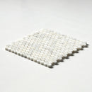 Penny Round Calacatta Gold Royal Honed 11 1/4"x11 3/4" Marble Mosaic angle view