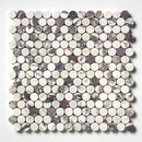 Penny Round Calacatta Viola Honed 11 1/4"x11 3/4" Marble Mosaic wall view