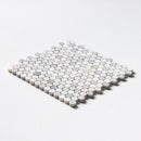Penny Round Skyline Multi Finish 11 1/4"x11 3/4" Marble Mosaic profile view