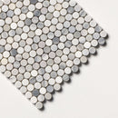 Penny Round Skyline Multi Finish 11 1/4"x11 3/4" Marble Mosaic angle view