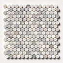Penny Round Skyline Multi Finish 11 1/4"x11 3/4" Marble Mosaic top view