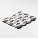 Keefer Mix Allure L, Iris Black, Bianco Dolomiti Cl 12"x12" Honed Hazem Marble Mosaic angle view