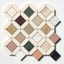 Keefer Mix Blend 12 5/8"x12 5/8" Honed Louna Marble Mosaic top view