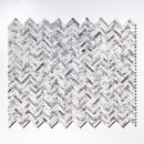 Pitoly Honed Herringbone 10 7/16"x12 13/16" Marble 5/8"x3" Mosaic wall view