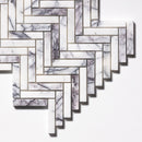 Pitoly Honed Herringbone 10 7/16"x12 13/16" Marble 5/8"x3" Mosaic edge view