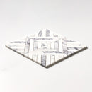 Pitoly Honed Ponte 14 5/16"x14 5/16" Marble Mosaic profile view