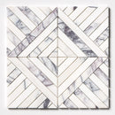 Pitoly Honed Ponte 14 5/16"x14 5/16" Marble Mosaic wall view
