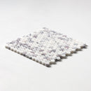 Pitoly Honed Penny Round 12"x12" Marble Mosaic angle view