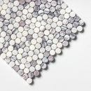 Pitoly Honed Penny Round 12"x12" Marble Mosaic profile view