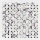 Pitoly Honed Pinwheel 12"x12" Marble Mosaic wall view