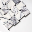 Pitoly Honed Pinwheel 12"x12" Marble Mosaic angle view