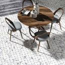 Pitoly Honed Pinwheel 12"x12" Marble Mosaic sitting view