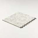Carrara Blend Honed 12"x12" Staggered Joint Marble Mosaic product shot angle view