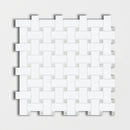 Jade  Green White & ming Green 12"x12" Polished Basket Weave Marble Mosaic Product shoot profile view