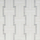 Keefer Mix 10 7/16"x12 3/16" White Carrara Multi Finish Luni Marble Mosaic Product shoot mosaic view