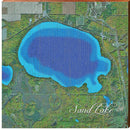 Sand Lake Map Home Decor Art Print on Real Wood