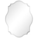 Modern Frameless 32 x 24 inch Scalloped Beveled Accent Bathroom Mirror