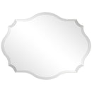 Modern Frameless 32 x 24 inch Scalloped Beveled Accent Bathroom Mirror