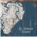 St. Simons Island, Georgia Map Wooden Sign | Wall Art Print on Real Wood¬†