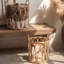 Bohemian Open-Weave Rattan Basket
