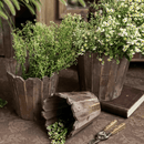 Spliced Solid Wood Planter Round