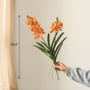 Faux Vanda Orchid Stem 24" Tall
