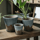 Weathered Heritage Flower Pot with Saucer