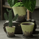 Weathered Heritage Flower Pot with Saucer