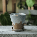 Weathered Heritage Flower Pot with Saucer