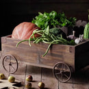 Wooden Wagon Planter Garden Flower Box