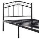 Twin size Black Metal Platform Bed with Headboard and Footboard