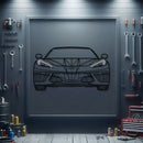 Corvette C8 Front View Metal Neon Car Wall Art - MTN0080