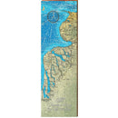Little Traverse Bay of Lake Michigan Map Home Decor Art Print on Real Wood