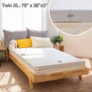 Twin XL 3-inch Memory Foam Mattress Topper with Removeable Baffle Box Cover
