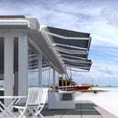 Multiple Awnings Brasilia Europa Premium Outdoor Manual Retractable Sun Shade Awning With White Frame (SAK93514)