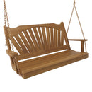 Keystone Amish Co. 5 Foot Sunburst Red Cedar Porch Swing Without Cupholders
