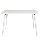 Modern Mid-Century Style Dining Table in White with Wood Legs