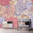 Beige Wallpaper with Peonies