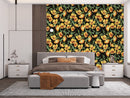 Modish Orange Flowers Wallpaper Chic