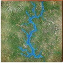 Lake Wylie Map Decor Art Print on Real Wood