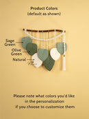 Macrame Leaf Hanging Tassel Tone Green
