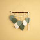 Macrame Leaf Hanging Tassel Tone Green