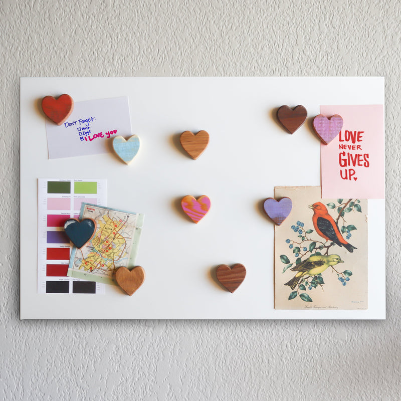 Wooden Heart Magnets