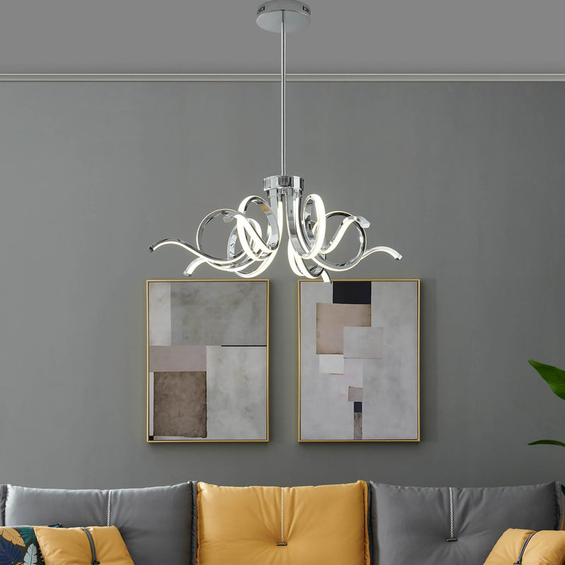 Magnolia LED Adjustable Chandelier //  Chrome