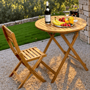 Tranquillo Anya Foldable Round Solid Wood Table for Outdoor Use